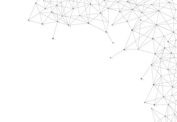 Network abstract connection isolated on white background. Network technology background with dots and lines. Ai background. Modern abstract concept. Ai vector, network technology