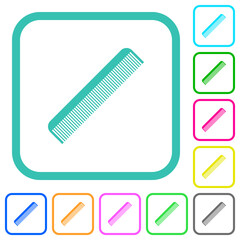 Simple comb vivid colored flat icons