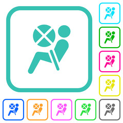 Disabled air bag dashboard indicator vivid colored flat icons