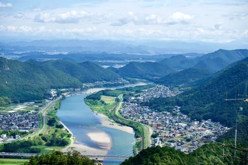 Foto op Aluminium The river view from the top of the mountain. © Takayan