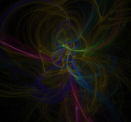 Abstract fractal art background illustration space geometry.