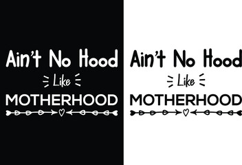 Ain't no hood like motherhood-Christian cross with Bible verse, Christian Runner Bible Verse Women's t-shirt Design, Bible quote, Inspirational Motivational Quote