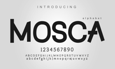 Mosca Elegant alphabet letters font and number. Classic Lettering Minimal Fashion Designs. Typography modern fonts regular uppercase lowercase and numbers. vector illustration