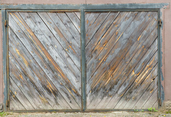 Old wooden gates landscape orientation negative copy space