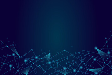 Network abstract connection isolated on blue background. Network technology background with dots and lines. Ai background. Modern abstract concept. Ai vector, network technology