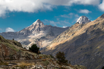 Railroad for the Petit train d'Artouste, the highest railway in Europe, in the French Pyrenees, France