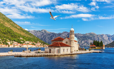 Church of Our Lady of the Rocks and Island of Saint George, Bay of Kotor near Perast, Montenegro