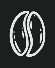 Obraz premium One roasted coffee bean, caffeine symbol