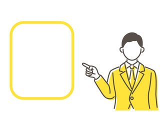 案内する男性のイラスト