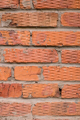 old red brick wall background negative space portrait orientation