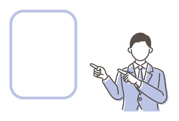 案内する男性のイラスト