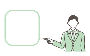 案内する男性のイラスト