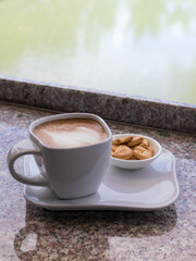 Hot coffee.