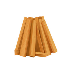 Firewood, wood materials, campfire site, vector icon.