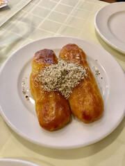 Sekerpare / Kalburabasti Traditional Ottoman Dessert with Nut Powder for Ramadan.