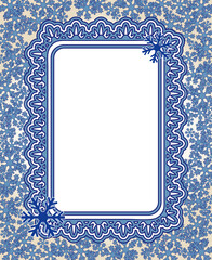 Christmas snowflakes blank frame vector illustration