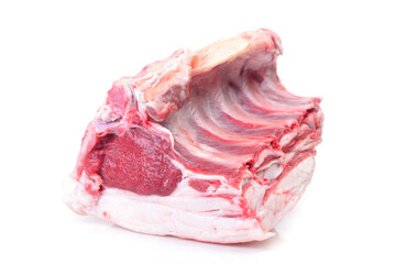 Lamb ribs on white background
