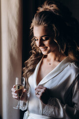 Portrait of the bride. Wedding preparations.