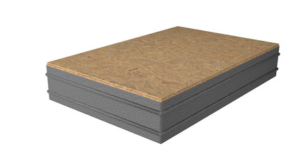 Attic insulation made of styrofoam with a OSB panel as insulation for a floor in a building 2