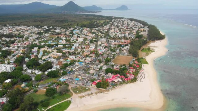 Flic en Flac, Mauritius, from an Aerial Perspective
