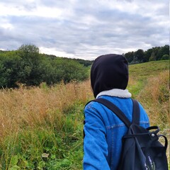 person with a backpack