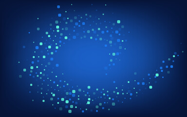 Blue Confetti Celebration Blue Vector Background. 