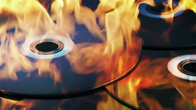 Blu Ray Discs Burning Data Concept