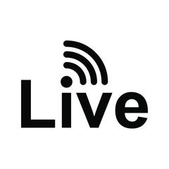 Live video, streaming icon vector. icon live streaming on white background
