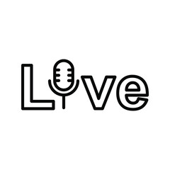 Live video, streaming icon vector. icon live streaming on white background