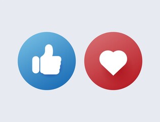 Like and dislike. Red disapproval and green success positive and negative reviews from satisfied customers.