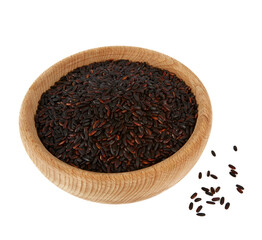 black rice isolated on white background