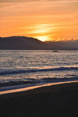 Foto del atardecer en la playa, Málaga