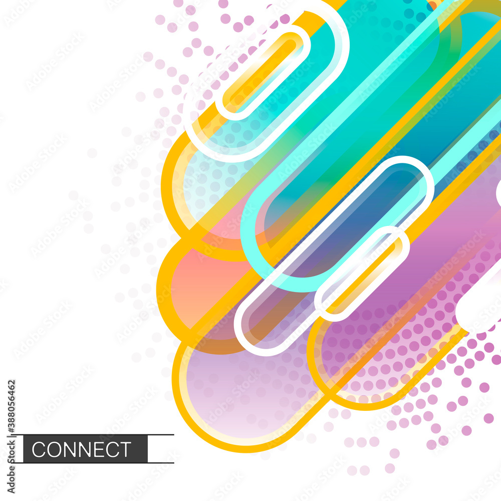 Poster abstract template design background, simple geometric shapes on white, straight lines. connect abstr