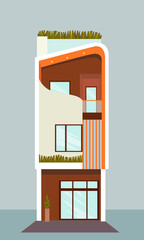 Fototapeta na wymiar Modern house, cottage. Home exterior design. vector illustration