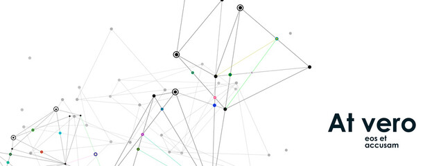 Obraz premium Network, dot, line background. Wireless connection futuristic concept. Gray background