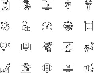 technology vector icon set such as: report, ebook, template, statistics, rule, binary, art, wireless, analyst, fast, cyber, abstract, nobody, financial, transaction, bioscience, corporate, home