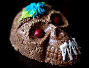 calavera de amaranto y chocolate