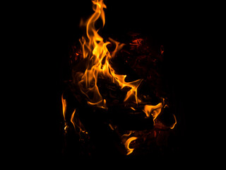 fire flames on black