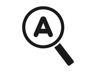 ルーペで拡大して見るアルファベットのイラスト