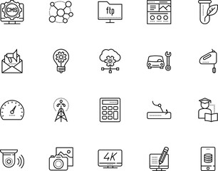 technology vector icon set such as: help, reaction, atom, ftp, vehicle, photo, seo, industrial, protocol, scientific, mathematics, construction, innovation, picture, account, resource, transfer, cms