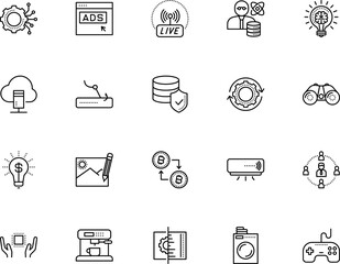 technology vector icon set such as: vision, automatic, computing, key, cappuccino, info, climate, brain, round, latte, risk, innovative, residing, audio, fun, phone, discovery, stroke, ethereum, xrp