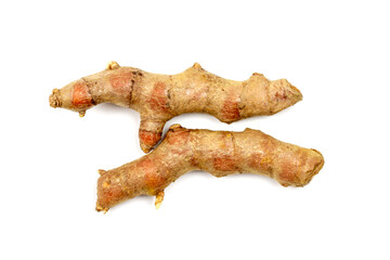 Turmeric roots isolated on white background