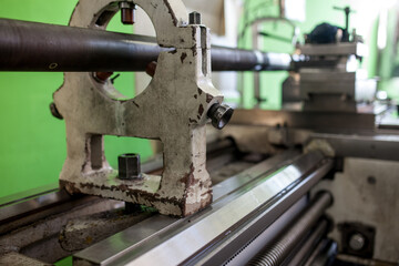 Professional works, the milling process for metal parts, metal machinery in large industrial plants-image