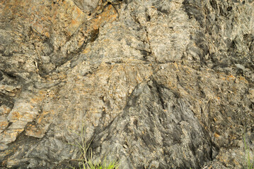 Faulting and fracturing zone in sedimentary rock. Highly deformation.