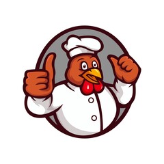 chicken mascot logo for fried chicken restaurant and farm