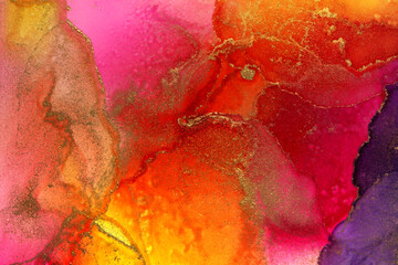 Art Abstract watercolor painting blots background. Alcohol ink colors. Marble texture.