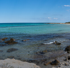 Beach hike to the Torre Guaceto in Apulia, Italy through the maritime nature reserve