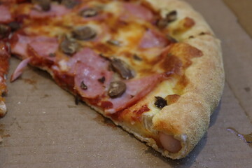 unique hot dog pipe in tasty pizza