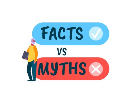 Fact Vc Myth Poster. Battle Of Realism And Fantasy Honest Evidence Against Invented Deception And Falsehood Struggle Opposites Forgotten Values Mythical Cliches Truth Against Fictional Vector Lies.