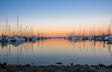 Beautiful Landscape of Manly Boat Marina at Brisbane, Queensland, Australia